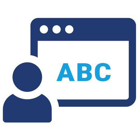 Person icon with a browser window showing 'ABC'